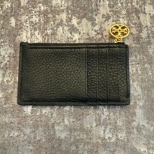 Tory Burch Black Leather Card Holder